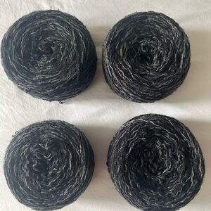 Lot of two toned black/grey acrylic yarn reclaimed